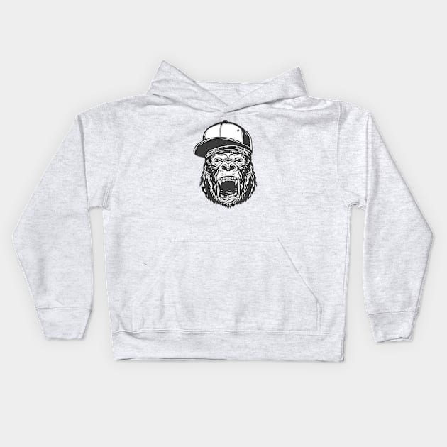 gorilla head Kids Hoodie by This is store